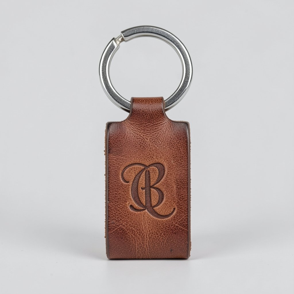 Personalised Leather Keychain – Monogrammed